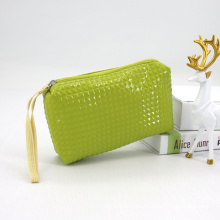 2021 hot sale wholesale olive green newest diamond cosmetic bag pu travel wash bag cosmetic bag for women with handle